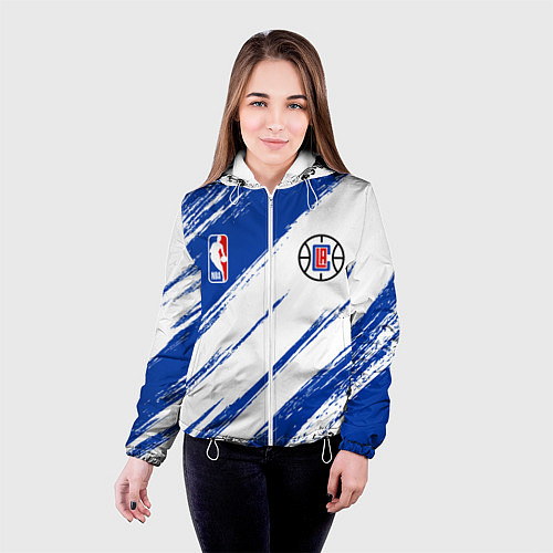 Женская куртка Клипперс - синяя краска / 3D-Белый – фото 4