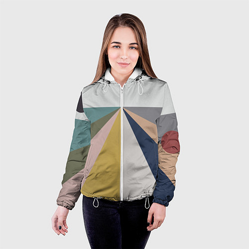 Женская куртка Черное солнце красная луна / 3D-Белый – фото 4