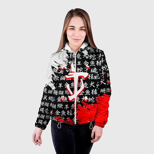 Женская куртка Doom dark age japan / 3D-Белый – фото 4