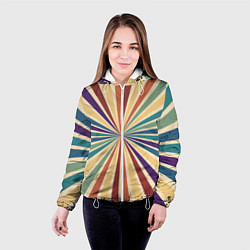 Куртка с капюшоном женская Ретро спираль, цвет: 3D-белый — фото 2