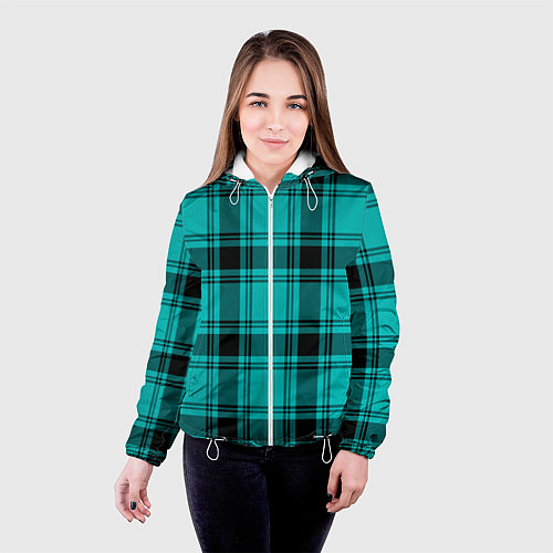 Женская куртка Checkered blue / 3D-Белый – фото 4