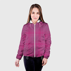 Куртка с капюшоном женская Checkered pink, цвет: 3D-белый — фото 2