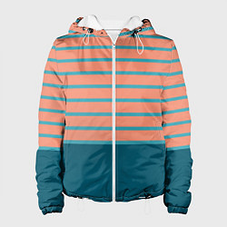 Женская куртка Полосатый мандариновый морской рассвет