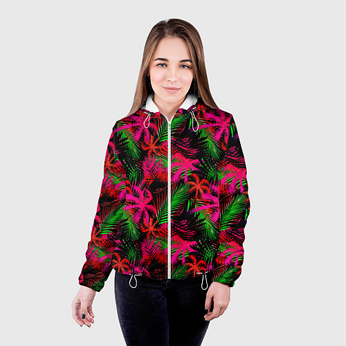 Женская куртка Palm red pink / 3D-Белый – фото 4