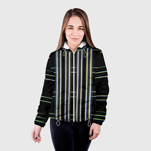 Женская куртка Neon yellow blue white / 3D-Белый – фото 4