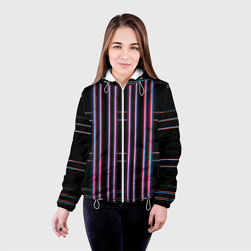 Женская куртка Neon red blue black / 3D-Белый – фото 4
