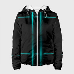 Женская куртка Neon black light blue line