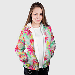 Куртка с капюшоном женская Palm yellow pink, цвет: 3D-белый — фото 2