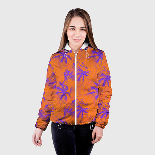 Женская куртка Palm orange / 3D-Белый – фото 4