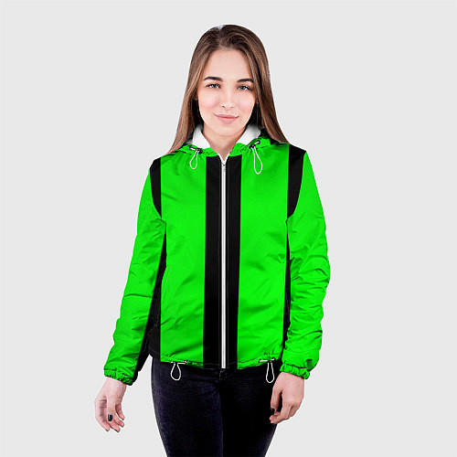 Женская куртка Color green black line / 3D-Белый – фото 4