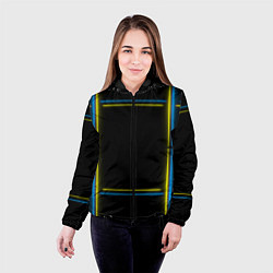 Куртка с капюшоном женская Neon yellow blue, цвет: 3D-черный — фото 2