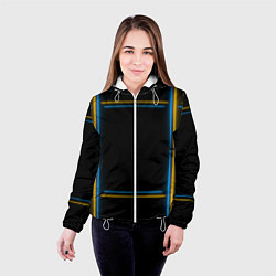 Куртка с капюшоном женская Neon yellow light blue, цвет: 3D-белый — фото 2