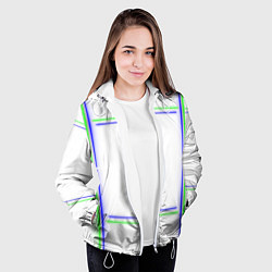 Куртка с капюшоном женская Neon white green light blue, цвет: 3D-белый — фото 2