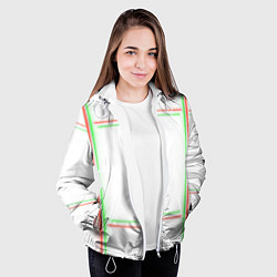 Куртка с капюшоном женская Neon light green red, цвет: 3D-белый — фото 2