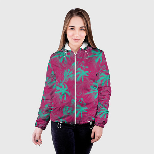 Женская куртка Palm pink light blue / 3D-Белый – фото 4