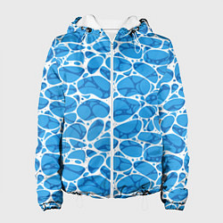 Куртка с капюшоном женская Волновая рябь на поверхности воды паттерн, цвет: 3D-белый