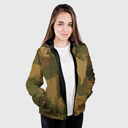 Куртка с капюшоном женская Капибара - камуфляж, цвет: 3D-черный — фото 2