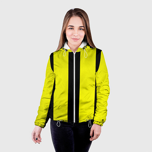 Женская куртка Color yellow black line / 3D-Белый – фото 4