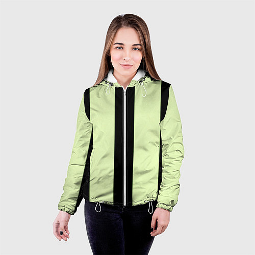 Женская куртка Color light green black line / 3D-Белый – фото 4