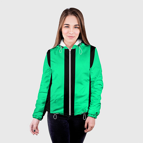 Женская куртка Color turquoise black line / 3D-Белый – фото 4