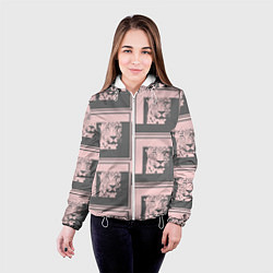 Куртка с капюшоном женская Леопард в рамке, цвет: 3D-белый — фото 2