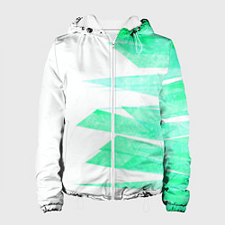 Куртка с капюшоном женская Color white light blue strip, цвет: 3D-белый
