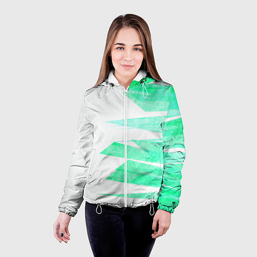 Женская куртка Color white light blue strip / 3D-Белый – фото 4