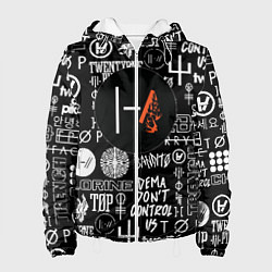 Куртка с капюшоном женская Twenty one pilots rock logo, цвет: 3D-белый