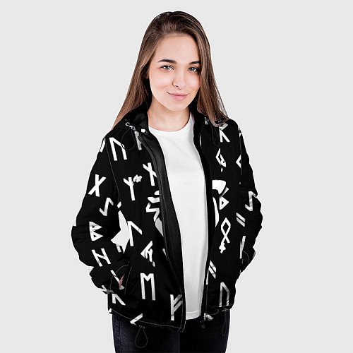 Женская куртка Doom магические символы / 3D-Черный – фото 3