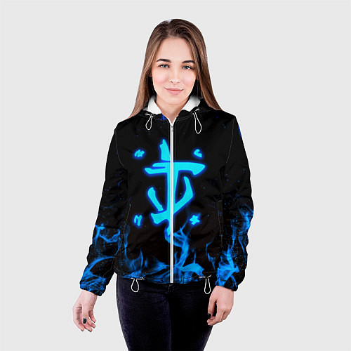 Женская куртка Дум огонь лого / 3D-Белый – фото 4