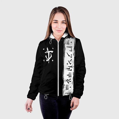 Женская куртка Doom символы марса / 3D-Белый – фото 4