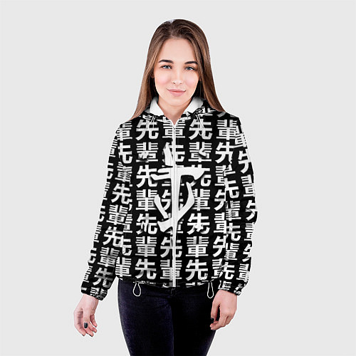 Женская куртка Doom logo japan / 3D-Белый – фото 4