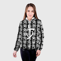 Куртка с капюшоном женская Doom logo japan, цвет: 3D-белый — фото 2