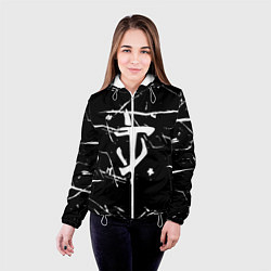 Куртка с капюшоном женская Doom logo штрихи, цвет: 3D-белый — фото 2