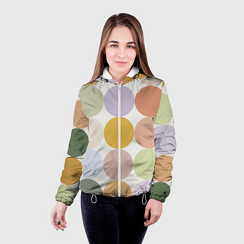 Женская куртка Цветочный горошек / 3D-Белый – фото 4