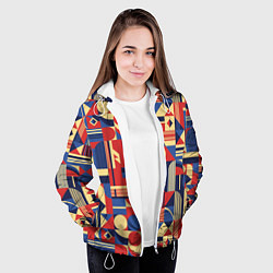 Куртка с капюшоном женская Геометрический карнавал, цвет: 3D-белый — фото 2