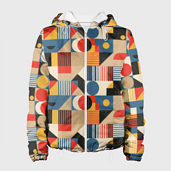 Куртка с капюшоном женская Ритмы Баухауса, цвет: 3D-белый