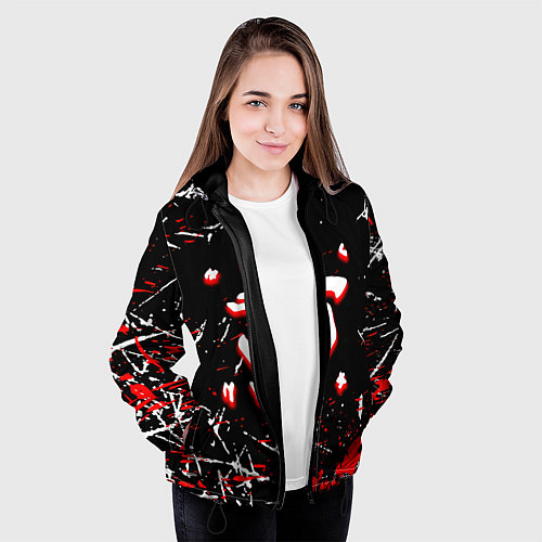 Женская куртка Doom краски штрихи / 3D-Черный – фото 3