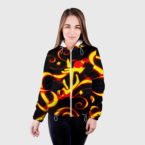 Женская куртка Doom dragon steel fire / 3D-Белый – фото 4