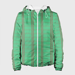 Женская куртка Color green cage brown stripes