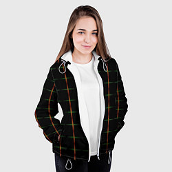 Куртка с капюшоном женская Color black orange green crosses, цвет: 3D-белый — фото 2