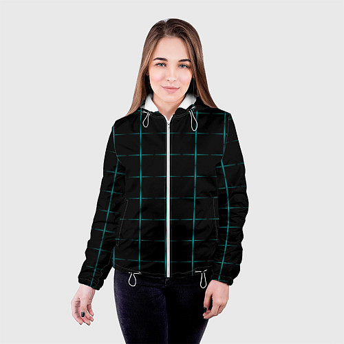 Женская куртка Color black blue crosses / 3D-Белый – фото 4
