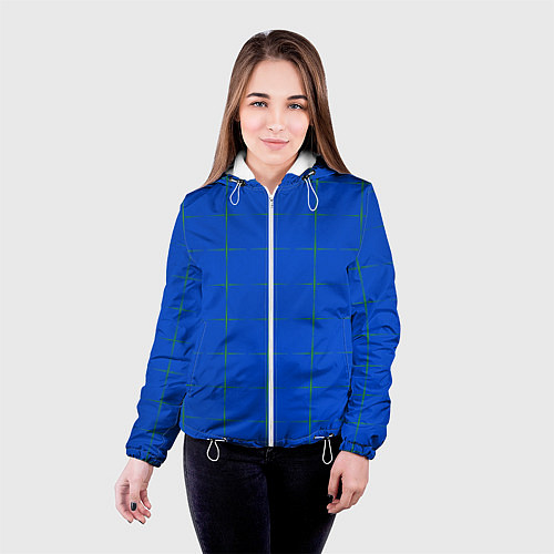 Женская куртка Color blue stripes / 3D-Белый – фото 4