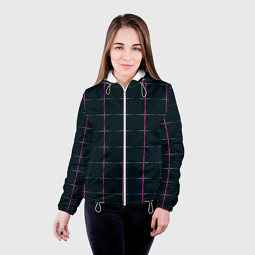 Женская куртка Color black stripes / 3D-Белый – фото 4