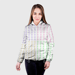 Куртка с капюшоном женская Color white multicolored stripes, цвет: 3D-белый — фото 2