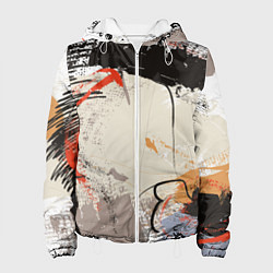 Куртка с капюшоном женская Современное искусство - размалёваная красками стен, цвет: 3D-белый