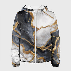 Женская куртка Мрамор белый и черный с золотом