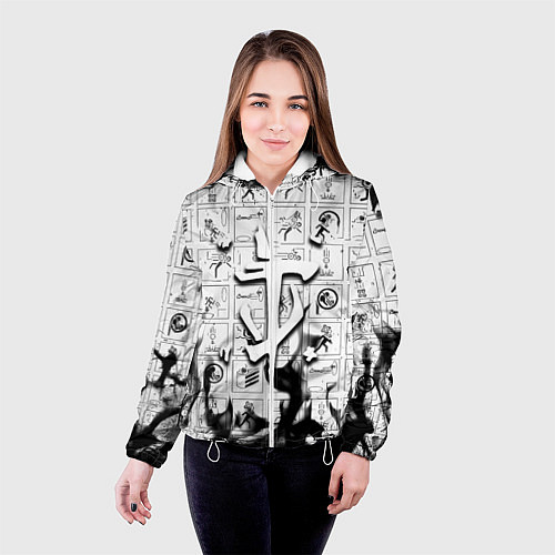 Женская куртка Doom x portal fire / 3D-Белый – фото 4