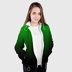 Куртка с капюшоном женская Green gradient, цвет: 3D-белый — фото 2