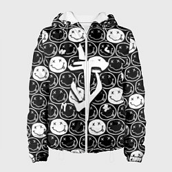 Куртка с капюшоном женская Doom x nirvana pattern, цвет: 3D-белый